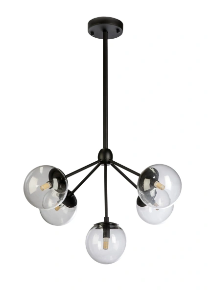 Pendant lamp KLESH-5L-Cluster Black E27 4W